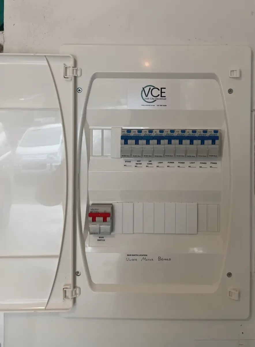 Modern RCBO switchboard installed by Volt City Electrical